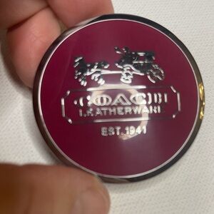 Coach Leatherware Maroon Belt Buckle with Silver Accents